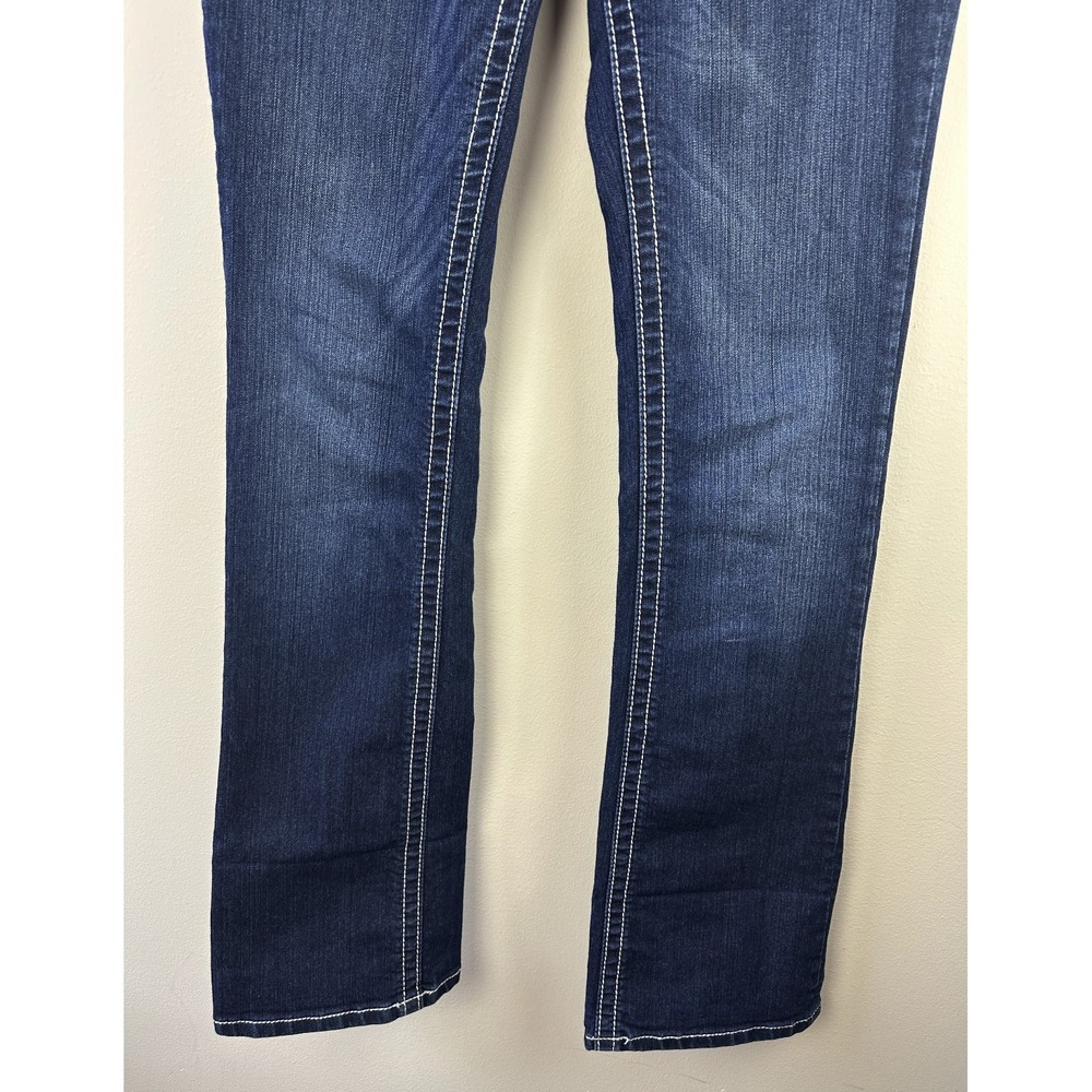 Miss Me Jeans Womens 28 Bootcut Low Rise Bling Rhinestone Embroidered Denim - Picture 9 of 15